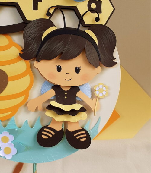 Topper/quadrinho Abelhinhas Frete Grátis