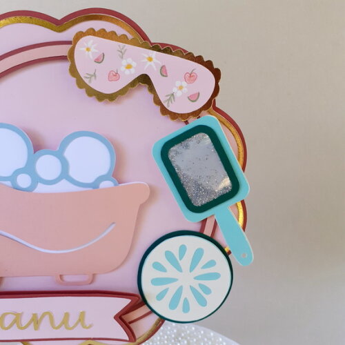 Topper/quadrinho Festa Spa Menina na Banheira Frete Grátis