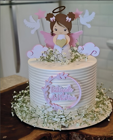 Arquivo de Corte Topo Batizado Menina 3d.