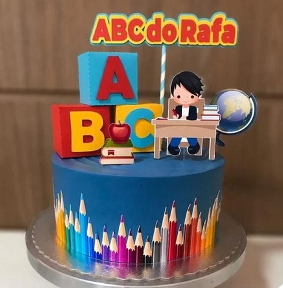 Arquivo de Corte Topo de Bolo Abc em 3d.