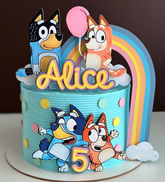 Arquivo de Corte Topo de Bolo Bluey 3d.