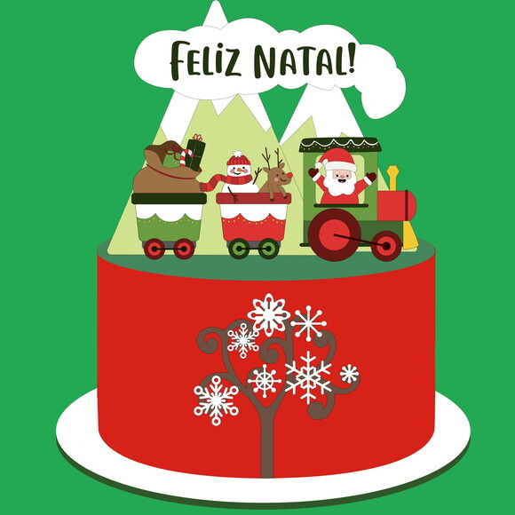 Arquivo de Corte Topo de Bolo Natal 3d.