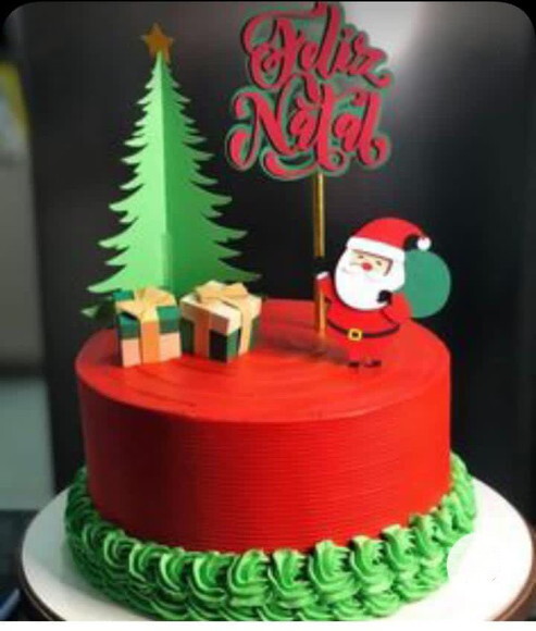Arquivo de Corte Topo de Bolo Natal 3d.