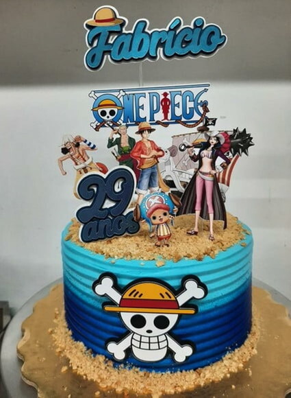 Arquivo de Corte Topo de Bolo One Piece.