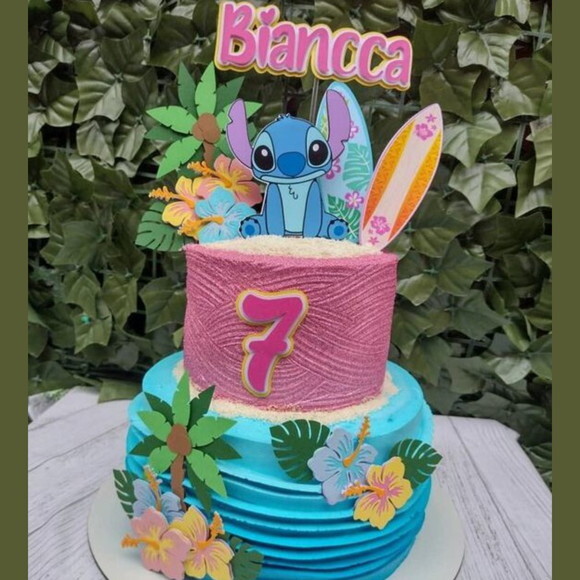 Arquivo de Corte Topo de Bolo Stitch em Camadas.
