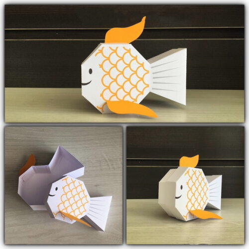 Arquivo de Corte Caixa Peixe 3d.