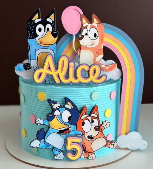 Arquivo de Corte Topo de Bolo Bluey 3d.