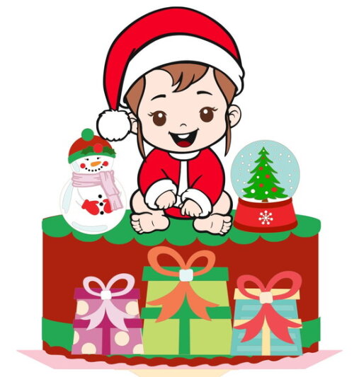 Arquivo de Corte Topo de Bolo Natal Menina.