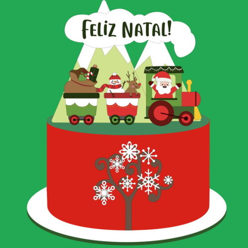 Arquivo de Corte Topo de Bolo Natal 3d.