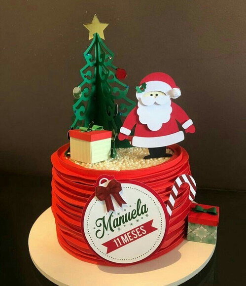 Arquivo de Corte Topo de Bolo Natalino 3d.