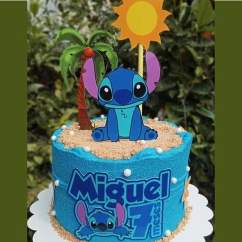Arquivo de Corte Topo de Bolo Stitch em Camadas.