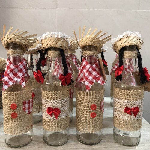 10 Garrafinhas junina para centro de mesa