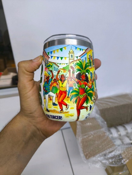 Copo Cuia Térmico Personalizado 360° Colorido Copa do Mundo