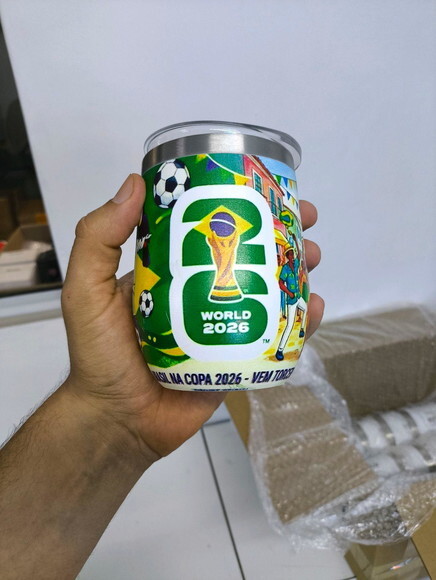 Copo Cuia Térmico Personalizado 360° Colorido Copa do Mundo