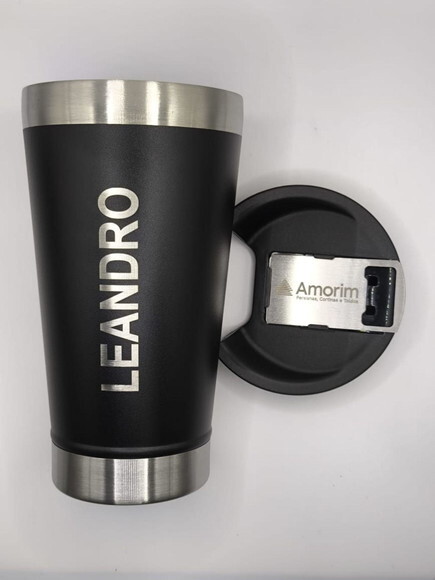 Copo Preto Térmico Personalizado no Laser