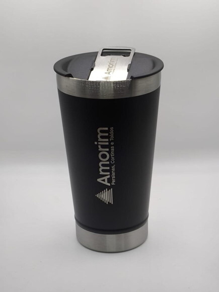 Copo Preto Térmico Personalizado no Laser