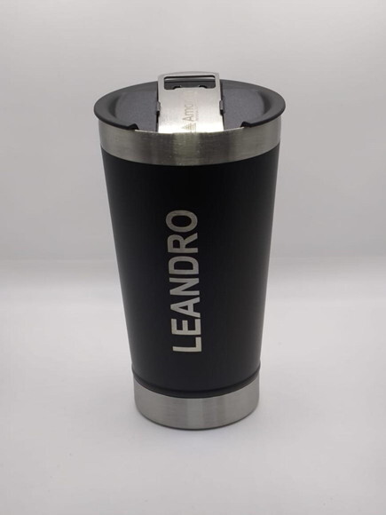 Copo Preto Térmico Personalizado no Laser