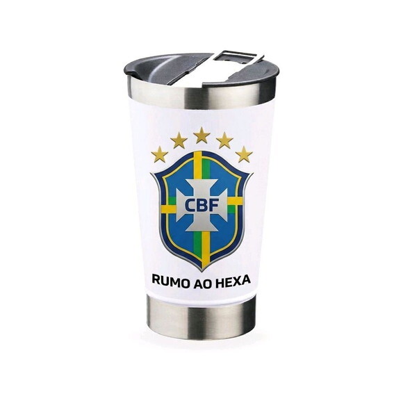Copo Térmico Personalizado Arte Colorida Seleção Brasil