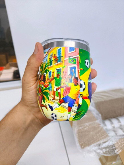Copo Cuia Térmico Personalizado 360° Colorido Copa do Mundo