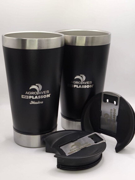 Copo Preto Térmico Personalizado no Laser
