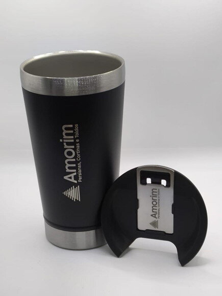 Copo Preto Térmico Personalizado no Laser