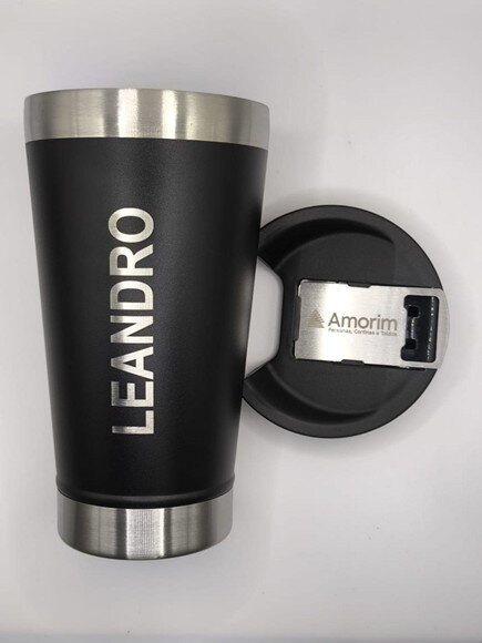 Copo Preto Térmico Personalizado no Laser