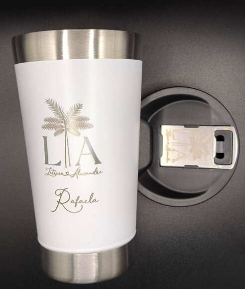Copo Preto Térmico Personalizado no Laser