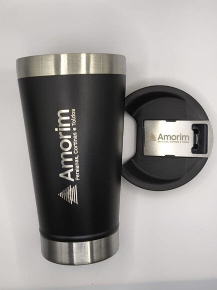 Copo Preto Térmico Personalizado no Laser