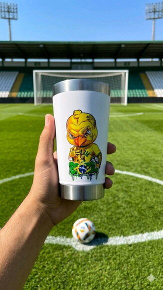 Copo Térmico Personalizado Arte Colorida Seleção Brasil