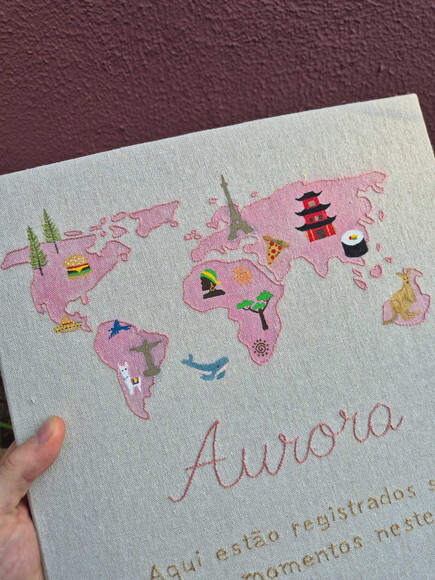 Álbum de Fotos 30cm Bordado com Caixa de Acondicionamento
