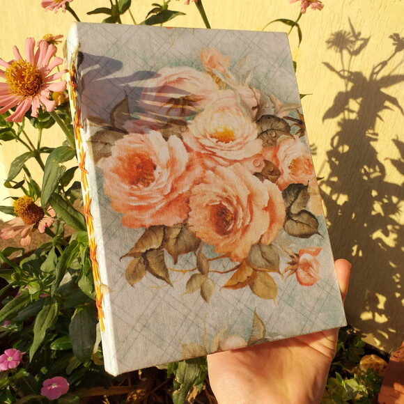 Caderno Artesanal A5 Floral