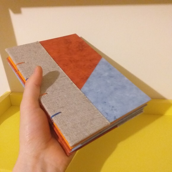 Caderno Artesanal A5 Triplo - Costura Copta 2 em 1