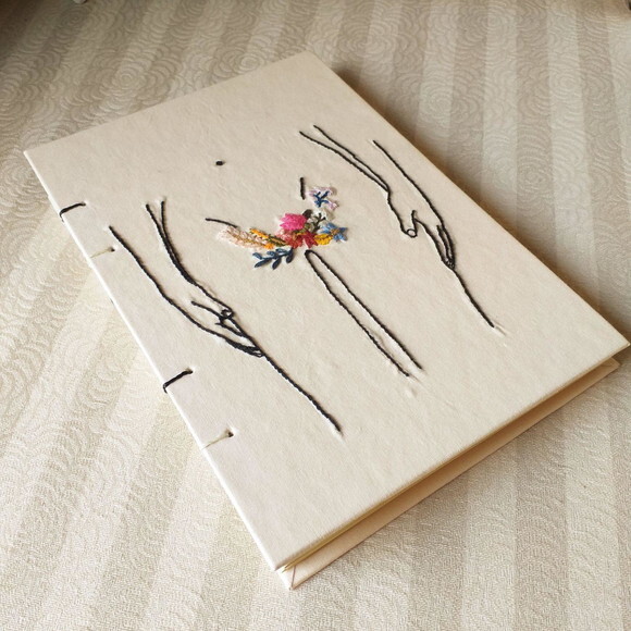 Caderno Artesanal Bordado Costura Copta