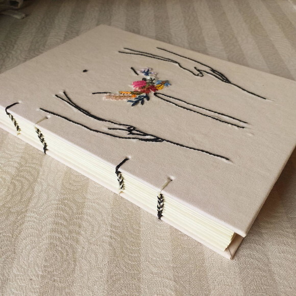 Caderno Artesanal Bordado Costura Copta