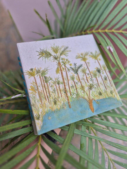 Álbum de Fotos 21cm com Bordado e Aquarela