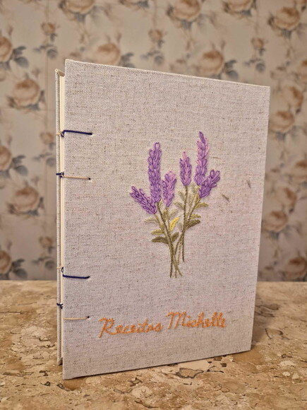 Caderno Artesanal A5 Copta com Bordado