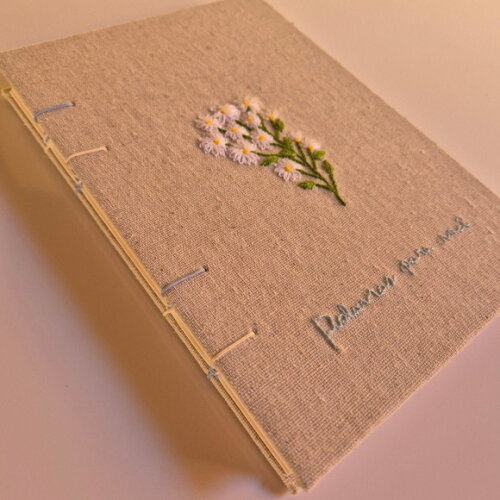 Caderno Artesanal Bordado Costura Copta