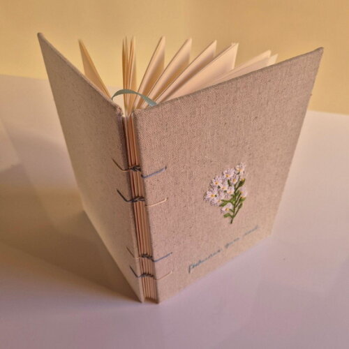 Caderno Artesanal Bordado Costura Copta