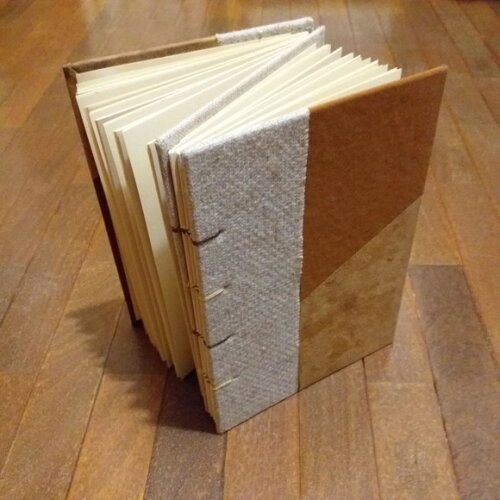 Caderno Artesanal Duplo A5 Copta 2 em 1