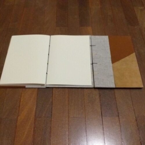 Caderno Artesanal Duplo A5 Copta 2 em 1