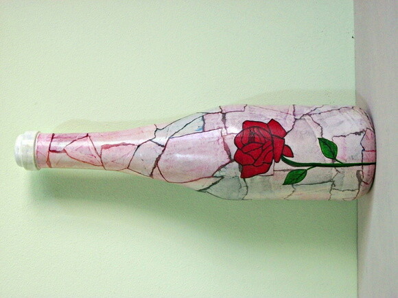 Garrafa Decorada com Pintura Floral