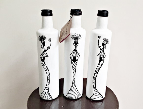 Garrafas Decoradas com Pintura Africanas