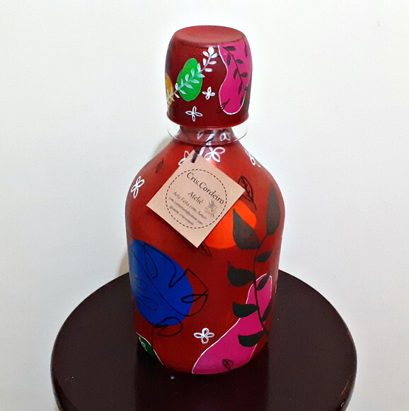 Moringa de Garrafa + Copo com Pintura Orgânica