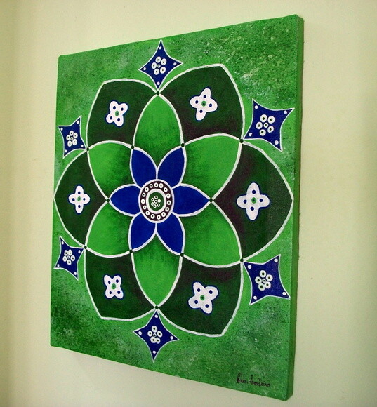 Quadro Pintado a Mão Mandala Saúde Harmonia