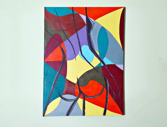 Quadro Pintado a Mão Nu Feminino