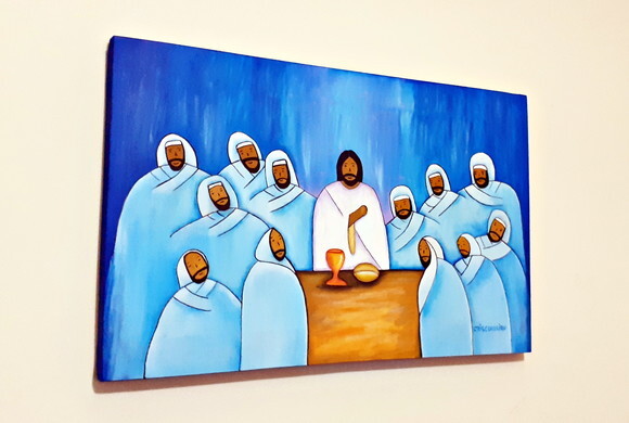 Quadro Pintado a Mão Santa Ceia