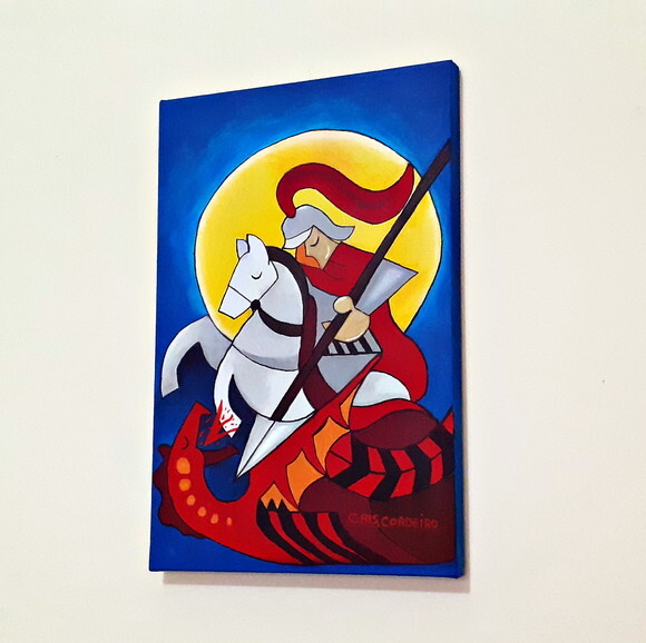 Quadro Pintado à Mão São Jorge