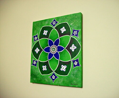Quadro Pintado a Mão Mandala Saúde Harmonia
