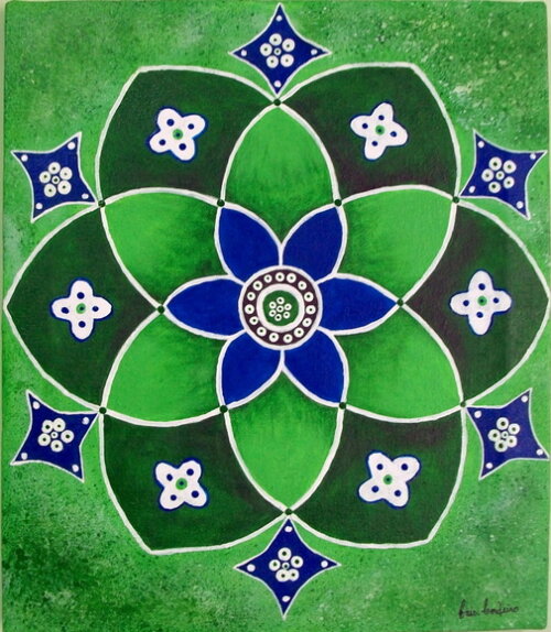 Quadro Pintado a Mão Mandala Saúde Harmonia