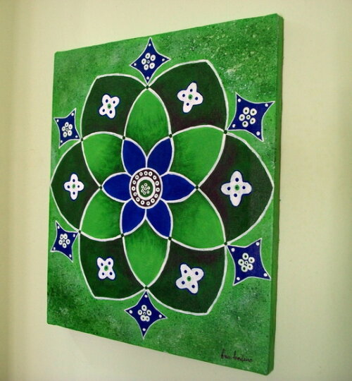 Quadro Pintado a Mão Mandala Saúde Harmonia